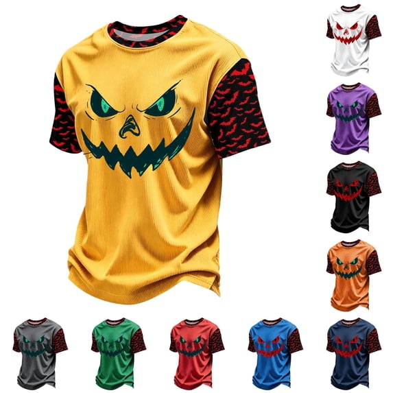 XUANTAOO Toddler Halloween T Shirt Vintage Print Yellow Spooky Season Tee 2-3 Years Halloween Boys Girls