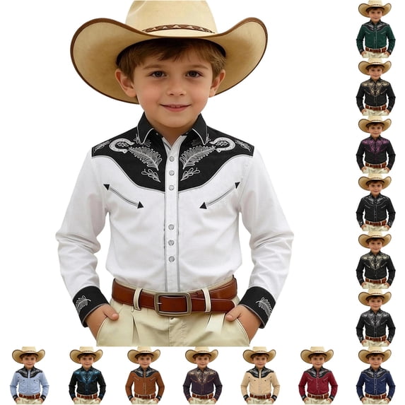 XUANTAOO Woody Toddler Outfit Long Sleeve Country Cowboy Dress Shirt Classic 8-9 Years Button Down Shirt Boy