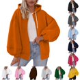 thumbnail image 1 of XUANTAOO Zip Up Hoodies for Women Hooded Workout Jacket Top Long Sleeve Coats Loose Spring Wear Hoodies for Women, 1 of 8