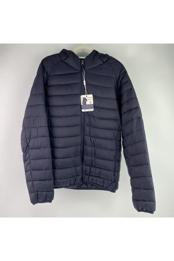 Down suits,Women's Lightweight Full-Zip Water-Resistant Hooded Puffer Coat - S