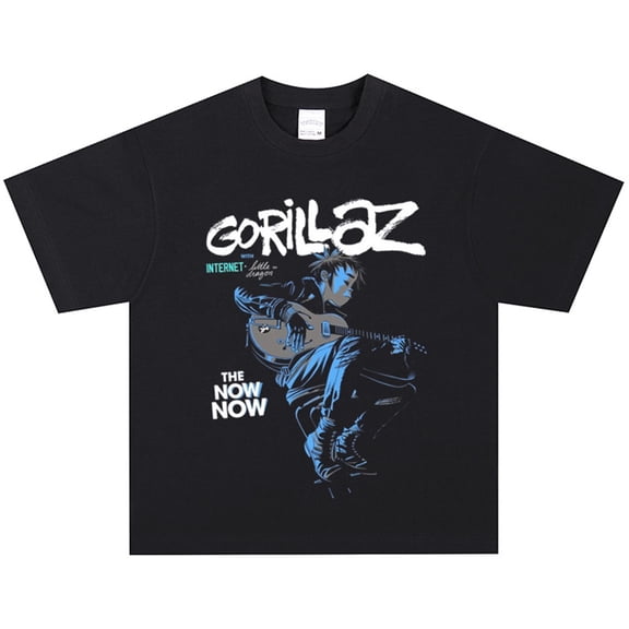 XUANXIAOJIANG Gorillaz Merch T-shirt Unisex Cotton Short Sleeved Shirt- Comfortable Casual Wear for Everyday Fashion
