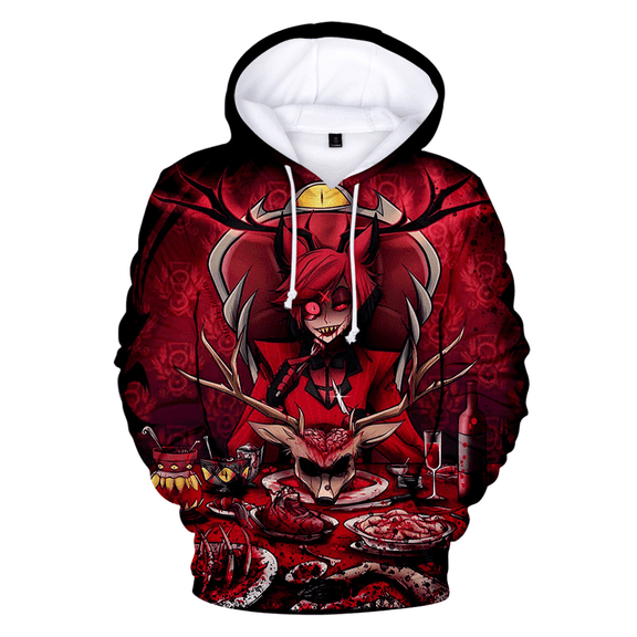 XUANXIAOJIANG Hazbin Hotel Alastor Hoodie Oversized Hoodie for Men/Women - Long Sleeves, Casual & Fashionable, Comfortable Fit, Daily Wea