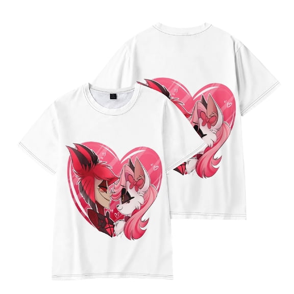 XUANXIAOJIANG Hazbin Hotel Alastor T-shirt Unisex Cotton Short Sleeved Shirt- Comfortable Casual Wear for Everyday Fashion