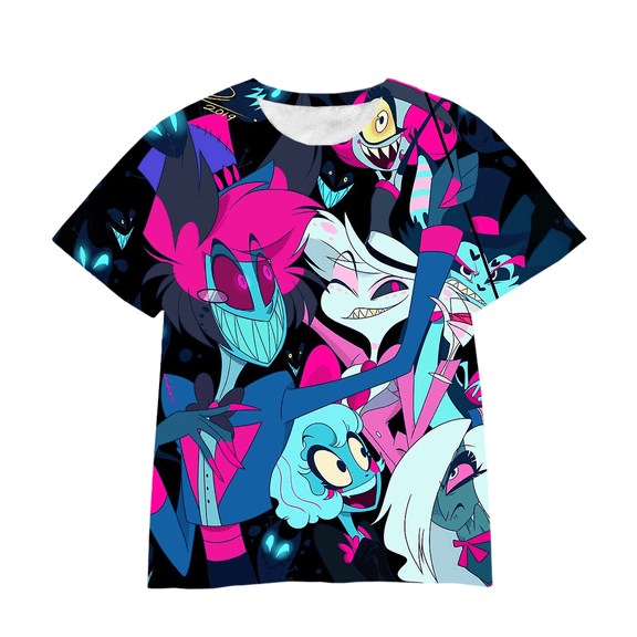 XUANXIAOJIANG Hazbin Hotel Character Collection Merch T-shirt Unisex Cotton Short Sleeved Shirt- Comfortable Casual Wear for Everyday Fashion