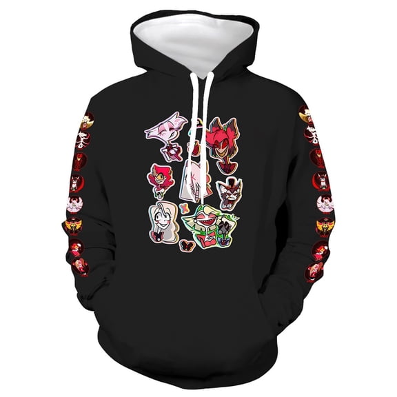 XUANXIAOJIANG Hazbin Hotel Hoodie Oversized Hoodie for Men/Women - Long Sleeves, Casual & Fashionable, Comfortable Fit, Daily Wea