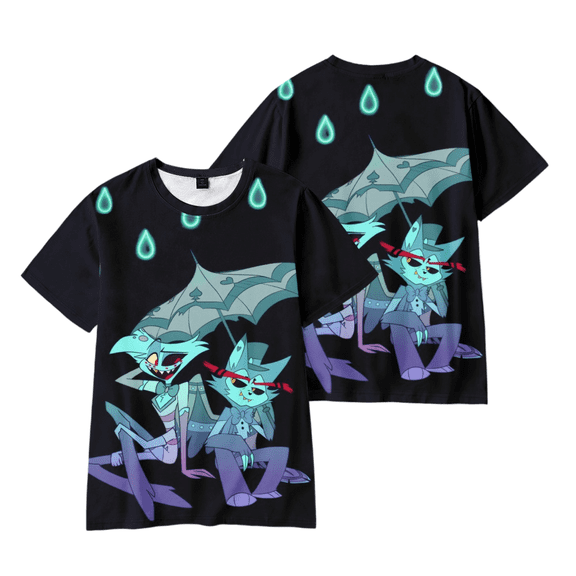 XUANXIAOJIANG Hazbin Hotel Husk T-shirt Unisex Oversized Round Neck T-Shirt | Breathable Short Sleeve Tee | Soft Comfort Fit | Easy Care Daily Wear | Free Shipping