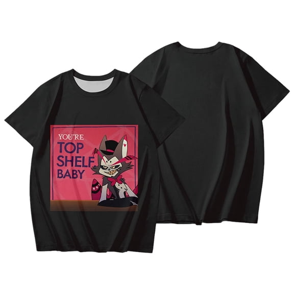 XUANXIAOJIANG Hazbin Hotel Husk T-shirt Unisex Oversized Round Neck T-Shirt | Breathable Short Sleeve Tee | Soft Comfort Fit | Easy Care Daily Wear | Free Shipping