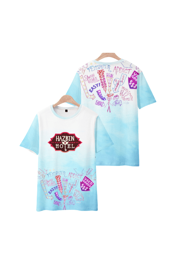 XUANXIAOJIANG Hazbin Hotel Merch T-shirt Unisex Cotton Short Sleeved Shirt- Comfortable Casual Wear for Everyday Fashion