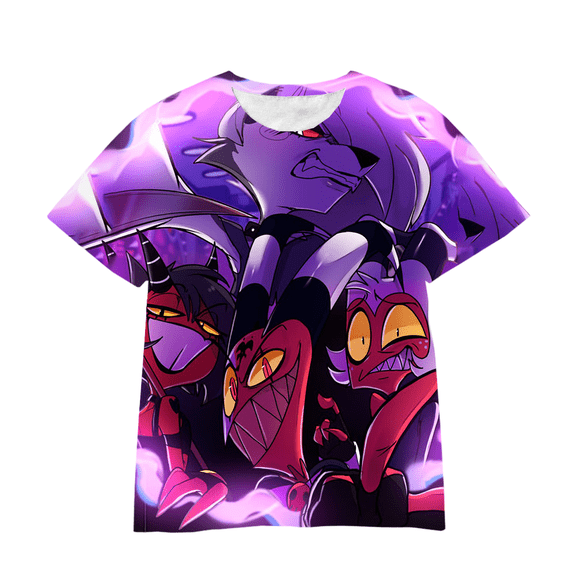 XUANXIAOJIANG Hazbin Hotel Merch T-shirt Unisex Cotton Short Sleeved Shirt- Comfortable Casual Wear for Everyday Fashion