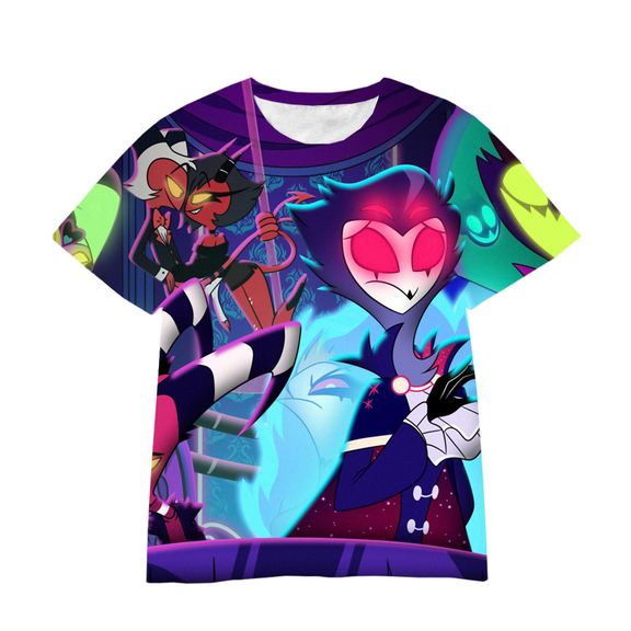 XUANXIAOJIANG Hazbin Hotel Merch T-shirt Unisex Cotton Short Sleeved Shirt- Comfortable Casual Wear for Everyday Fashion