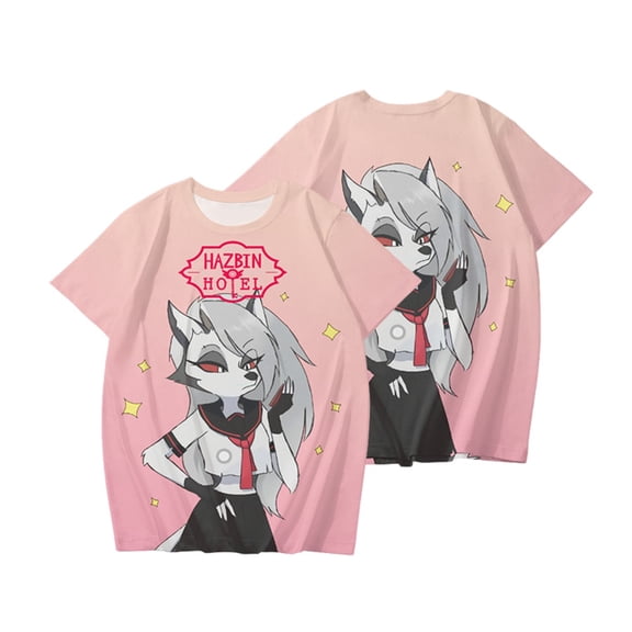XUANXIAOJIANG Hazbin Hotel Merch T-shirt Unisex Cotton Short Sleeved Shirt- Comfortable Casual Wear for Everyday Fashion