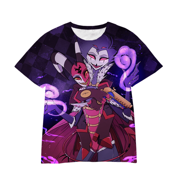 XUANXIAOJIANG Hazbin Hotel Merch T-shirt Unisex Cotton Short Sleeved Shirt- Comfortable Casual Wear for Everyday Fashion