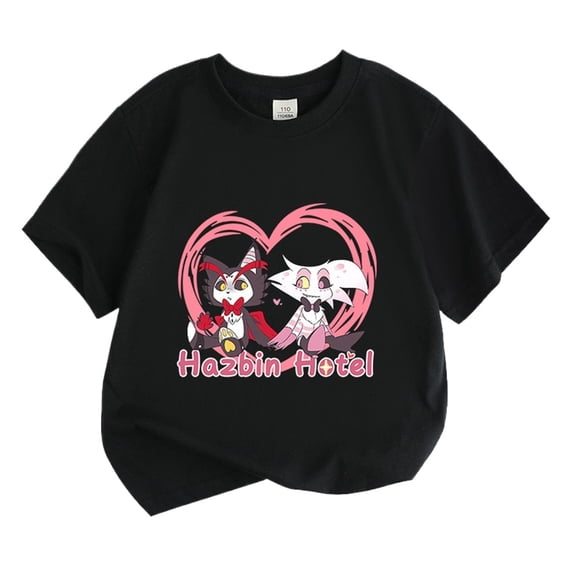 XUANXIAOJIANG Hazbin Hotel T-shirt Unisex Oversized Round Neck T-Shirt | Breathable Short Sleeve Tee | Soft Comfort Fit | Easy Care Daily Wear | Free Shipping