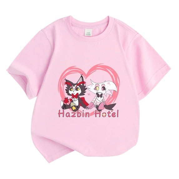 XUANXIAOJIANG Hazbin Hotel T-shirt Unisex Oversized Round Neck T-Shirt | Breathable Short Sleeve Tee | Soft Comfort Fit | Easy Care Daily Wear | Free Shipping
