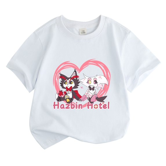 XUANXIAOJIANG Hazbin Hotel T-shirt Unisex Oversized Round Neck T-Shirt | Breathable Short Sleeve Tee | Soft Comfort Fit | Easy Care Daily Wear | Free Shipping