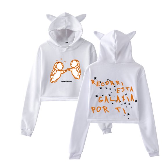 XUANXIAOJIANG Iván Cornejo Cat Ear Nostalgic Street Fashion Hoodie Women's Short Sportswear
