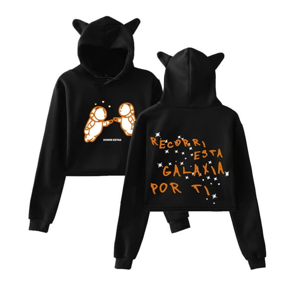 XUANXIAOJIANG Iván Cornejo Cat Ear Nostalgic Street Fashion Hoodie Women's Short Sportswear