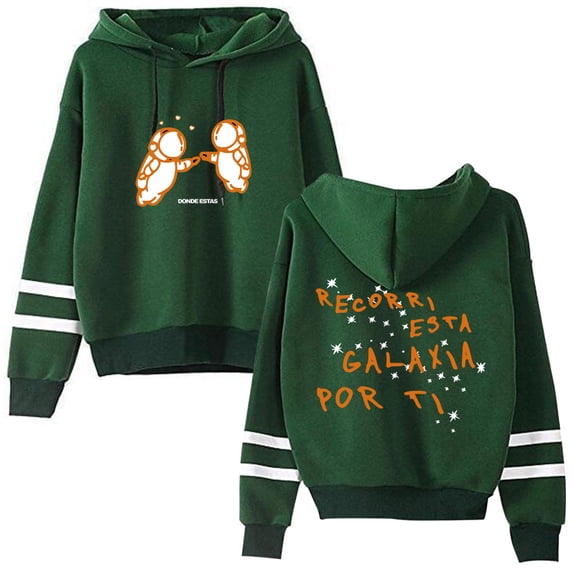 XUANXIAOJIANG Iván Cornejo Double bar sleeve pocket casual men's and women's long sleeved hooded sweatshirt