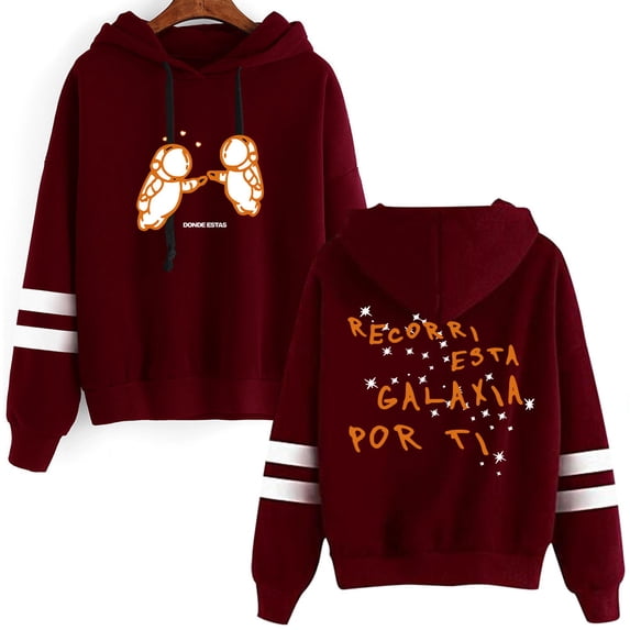 XUANXIAOJIANG Iván Cornejo Double bar sleeve pocket casual men's and women's long sleeved hooded sweatshirt