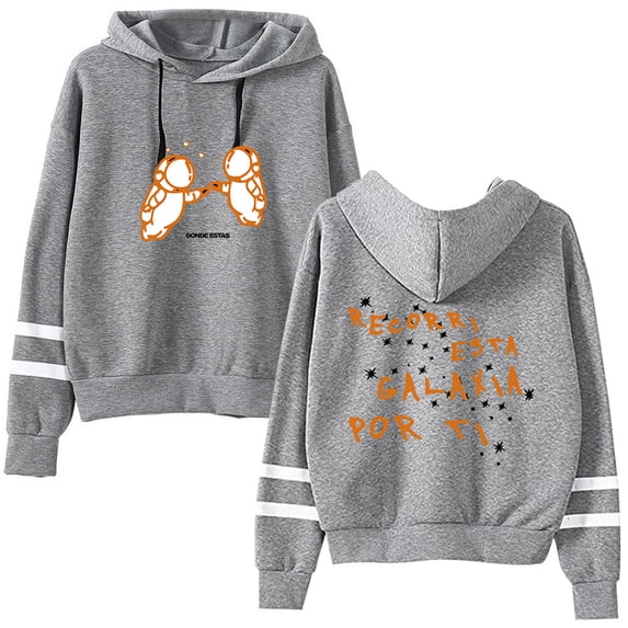 XUANXIAOJIANG Iván Cornejo Double bar sleeve pocket casual men's and women's long sleeved hooded sweatshirt
