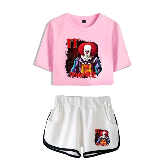 XUANXIAOJIANG Welcome to Derry Women's popular pattern casual short sleeved shorts streetwear