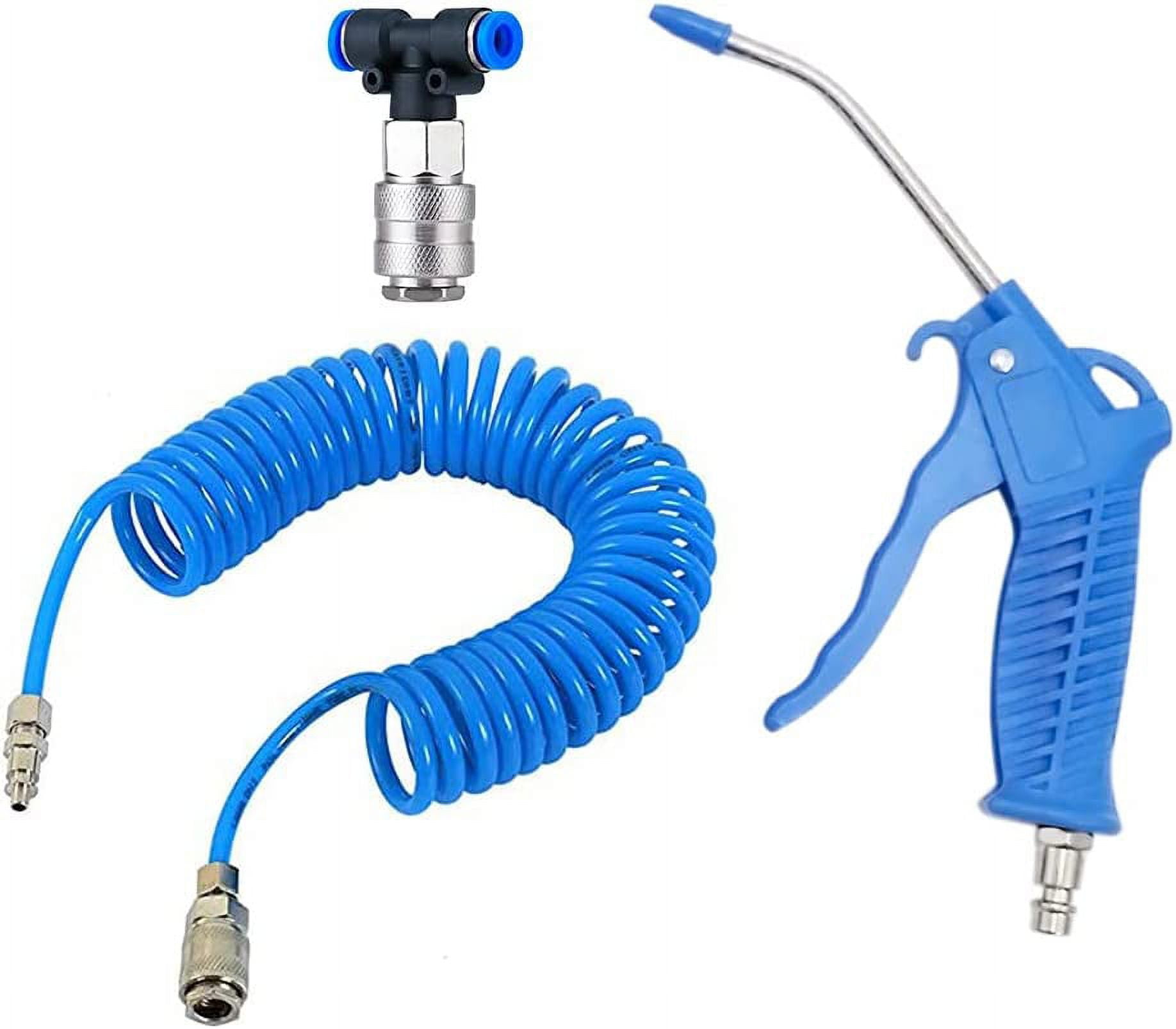 XUANYI Air Blow Gun, Heavy Duty Air Duster Blow Gun With 5 Metre Recoil Hose,TShaped Quick