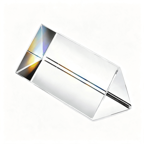 XUBIYM 2.5Inch/ 60Mm Equilateral Crystal Prisms Set, Crystal Triangular Prism Optical Prisms Glass Physics Teaching Refracted Light Spectrum Rainbow Maker Photography Props