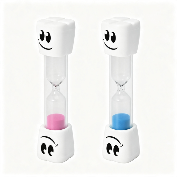 XUBIYM 2 Minute Toothbrush Sand Timer for Kids - Set of 2 Small Blue and Pink Hourglass, 2 Minute Sand Timer