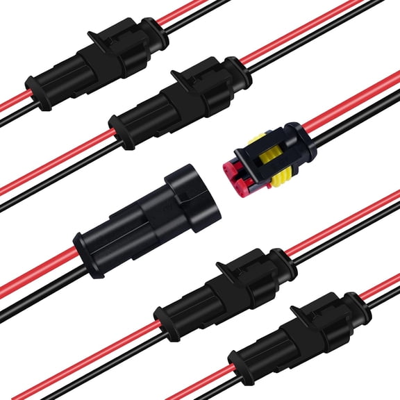 XUBIYM 2 P" Waterproof Electrical Connectors(5 Pack)| Male and Female Wire Connectors,12V Plug,Suitable for Connecting Weak Current Lines Such As Cars,Motorcycles