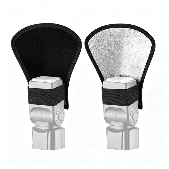 XUBIYM 2 Piece Flash Diffuser Dual-Sided Macro Flash Diffuser Reflector Silver White Reflector Universal Speedlight Soft Light Modifier for Camera Universal Diffuser