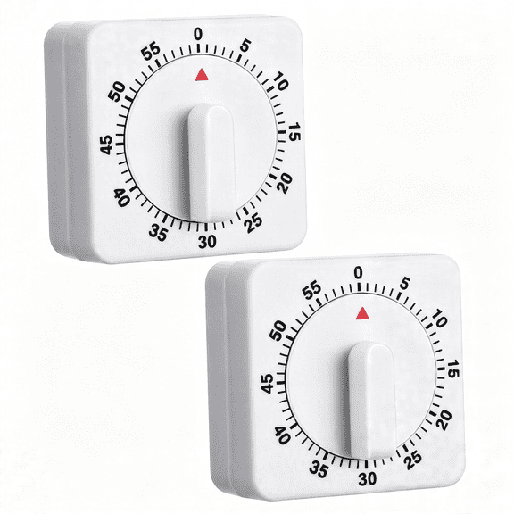 XUBIYM 2 Pieces 60 Minute Visual Kitchen Timer Hour Mini Countdown Mechanical Timer Loud Voice for Kitchen,Homework,Exercise Mechanical Kitchen Timer Kitchen Timer Wind Up