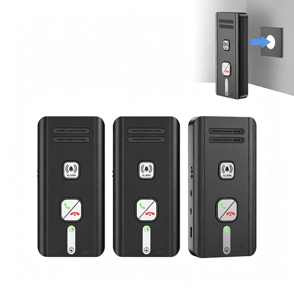 XUBIYM 2 Way Intercom for Home 2026 ,Portable Wireless Intercom System for House with 5 Level Volume and Ringtones Adjustment Rechargeable for Hospital Hotel Office Business 3 Pack(Black)