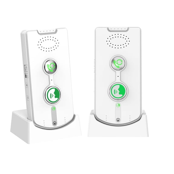 XUBIYM 2 Way Intercom for Home , Portable Wireless Intercom System for House with 5 Level Volume and Ringtones Adjustment Rechargeable for Hospital Hotel Office Business 2 Pack(White)