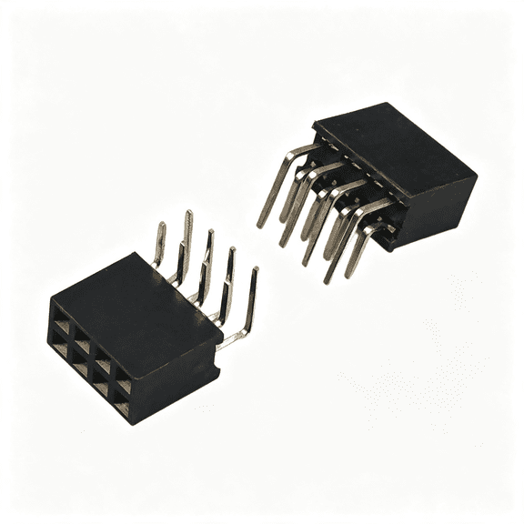 XUBIYM 20 Pcs Female Pin Header Connector, 4 Pin X 2 Row 90 Angle with 2.54Mm Pitch for Pcb Arduino Raspberry Pi Electronic Projects Female Header Pins
