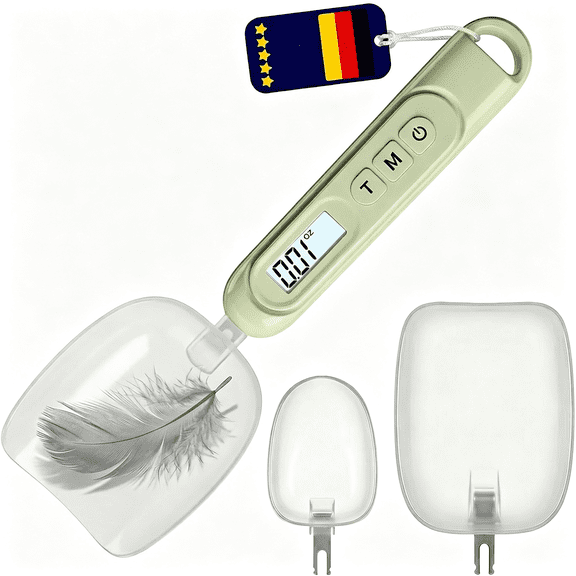 XUBIYM 2026 Digital Measuring Spoon High 0.01OzTested 10000+ 7-Unit Baking Scale Digital Kitchen Scale for Baking,Gram Scale for Weight Loss,Large & Small Scoop,Green