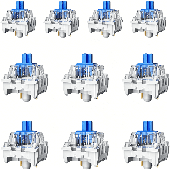 XUBIYM 36PCS Blue Pre-Lubricated, Dustproof Keyboard Switches, Crisp Clicking Sound with Strong Tactile Feedback, Suitable Keyboard Clicker Fidget for 3D Prints and Mechanical Gaming Keyboards
