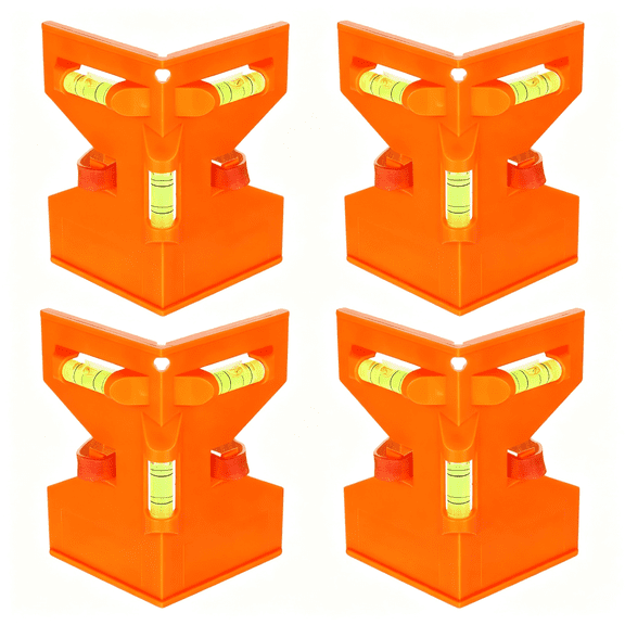 XUBIYM 4 Pcs Magnetic Post Level for Pipe,Post and Pipe Level,Adjustable Folding Tool with 3 Vials and Elastic Loop for Hands-Free Work,Easy Plumb and Reads