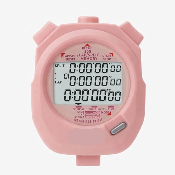 XUBIYM 495 Stopwatch - Pink Professional 100-Lap Digital Timer,Countdown Interval Tracker,Water-Resistant Sports Watch,Chronograph for Coaching & Training