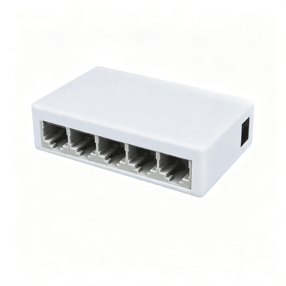 XUBIYM 5 Port Gigabit Ethernet Switch,Unmanaged Network Switch 10/100/1000Mbps,Plug&Play Ethernet Splitter,Compact White Internet Hub,Fanless Desktop Wall Mount Lan Switch for Home Office,Gaming,Tv