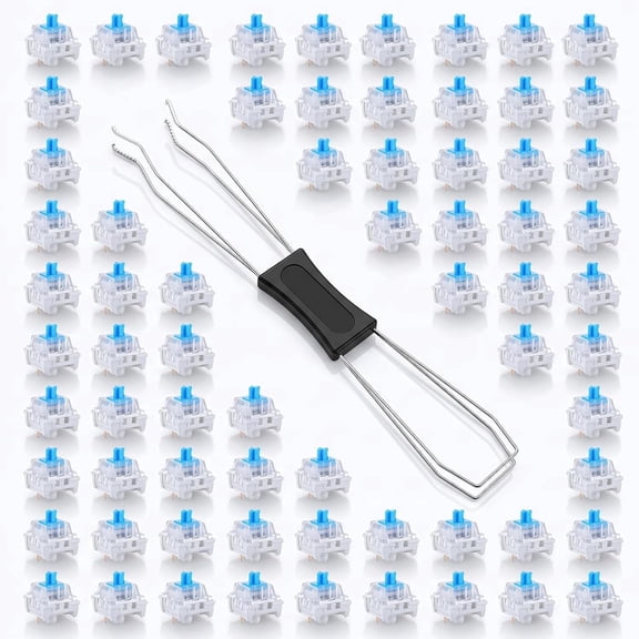 XUBIYM 50 Pcs Clickers for 3D Prints, 3D Print Clicker Insert, Keyboard Clicker for 3D Prints, with Remover Tool Dustproof and Waterproof Keyboards Accessories for Mechanical Gaming Keyboards