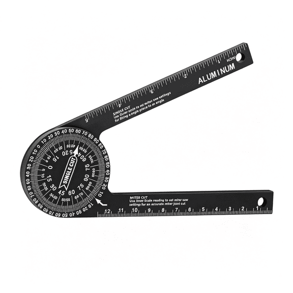 XUBIYM 7" Aluminum Miter Saw Protractor,Professional Angle Measuring Tool,Comes with Two Extra Straightedge Protractors for Woodworkers,Builders,Plumbers,Home Diy