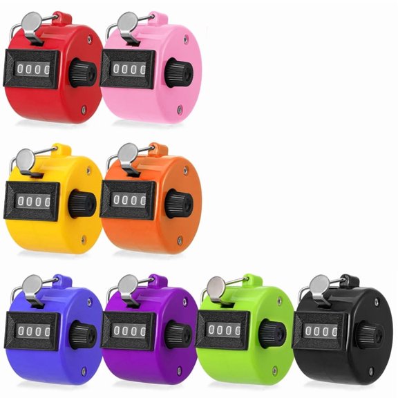 XUBIYM 8 Pack Clicker Counter,Mechanical Hand Tally Counter Clicker,4 Digit Manual Palm Click Counter for Counting Numbers,Coaching,Sports Events Golf and Row Counter