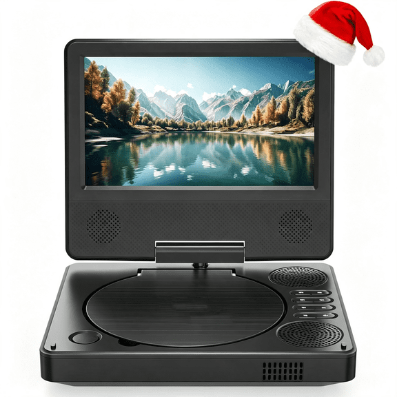 XUBIYM 9.5" Portable Dvd Player with 7.5" Swivel Display Screen, 5-Hour Built-In Rechargeable Battery, Car Dvd Player,Supports Sd Card/Usb/Cd/Dvd and Multiple Disc Formats, High Volume Speaker