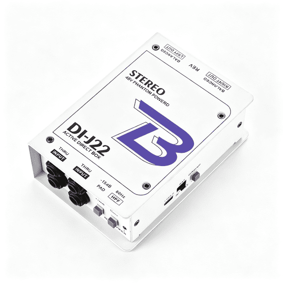 XUBIYM Active Stereo Di Box,Dual Channel Direct Box with 48V Phantom/9V Battery/Usb Power,Xlr 1/4",Ground Lift,Polarity Switch for Guitar,Bass,Keyboard,Live Stage,Church