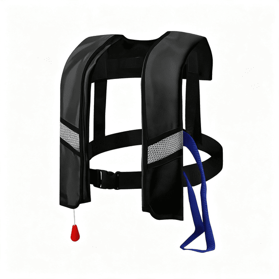 XUBIYM Automatic Inflatable Life Jacket Vest for Adults, Supports Up to 330 Lbs, with Reflective Strips and Manual Inflation Tube Inflatable Life Vest
