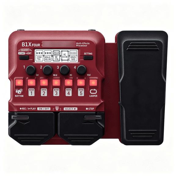 XUBIYM Bass Multi-Effects Processor with Expression Pedal, 70+ Built-In Effects, Amp Modeling, Looper, Rhythm Section, Tuner, Battery Powered Versatile Bass