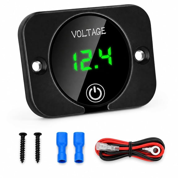 XUBIYM Battery Voltage Gauge, Dc Volt Meter 12V 24V, Led Digital Display Voltage Meter, Waterproof Voltmeter with Touch Switch for Car Rv Motorcycle Boat Golf Cart