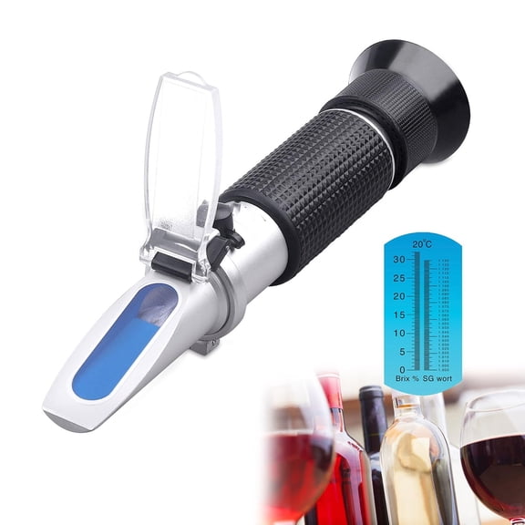 XUBIYM Brix Refractometer with Atc-Digital Handheld Refractometer for Beer Wine Brewing, Dual Scale-Specific Gravity 1.000-1.130 and Brix 0-32% Brix Refractometer