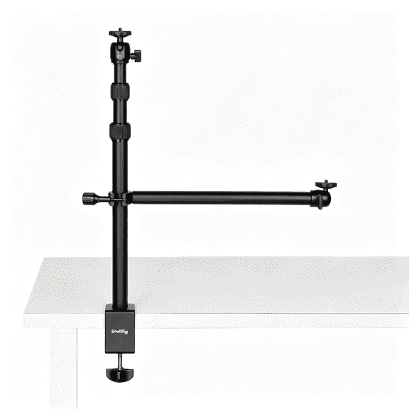 XUBIYM Camera Desk Mount Table Stand with Magic Arm and 1/4"Ball Head,13"-35.4"Adjustable Light Stand,Tabletop C Clamp for Dslr Camera,Ring Light,Live Streaming,Photo Video Shooting-3992