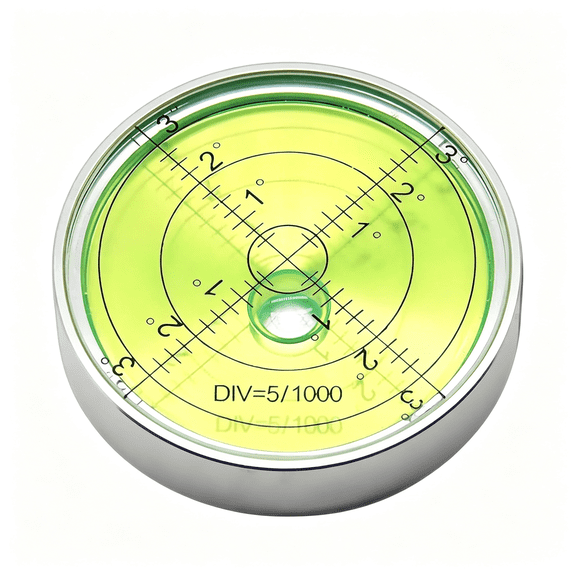 XUBIYM Circular Bubble Levels 2.4" 60Mm Accuracy 15'/2 Round High Aluminium Bullseye Rv Leveling Bubble Levels for Motorhomecampingtrailerconstructioncnc Machine(Circular-6012Silver)